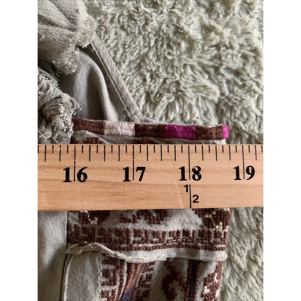 FREE PEOPLE Sz XS Day Glow Mini Dress Spanish Moss Boho Hippie Festival - Picture 12 of 13